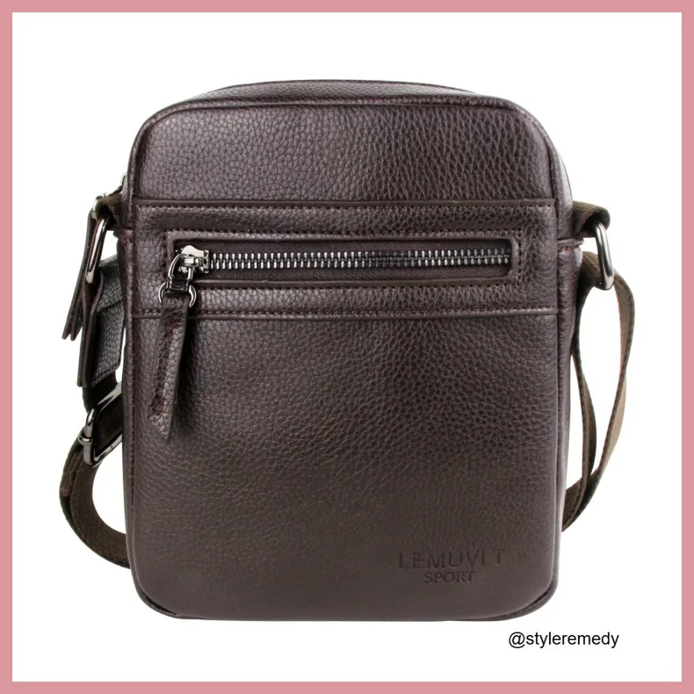 PU Leather Crossbody Messenger Bag with Adjustable Strap